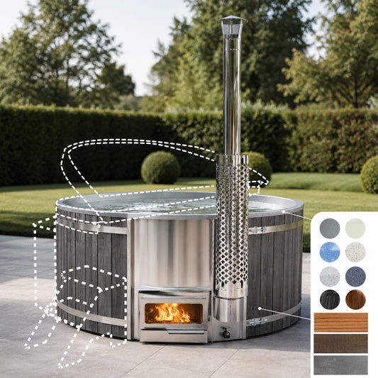 Konfigurierbar Hot Tub mit Horizon™ Holzofen | 4-6