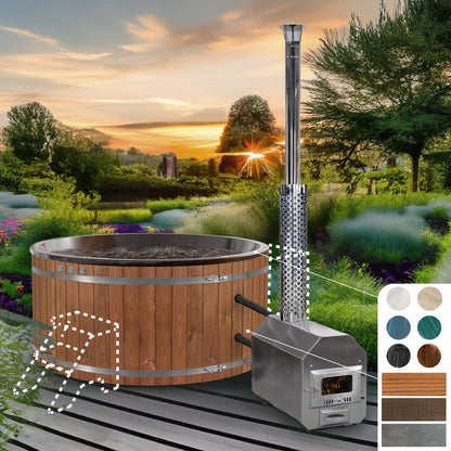 Konfigurierbar Hot Tub Holz Runder 4-6 Personen | Externe Ofen