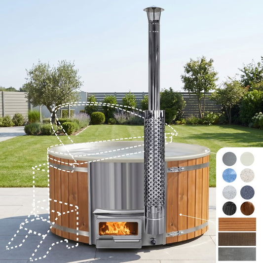 Konfigurierbar Hot Tub XL mit Horizon™ Holzofen
