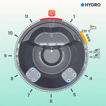 Super Offer Wood Fired Hot Tub with Hydro Jets and filter connections | 4–6 seater