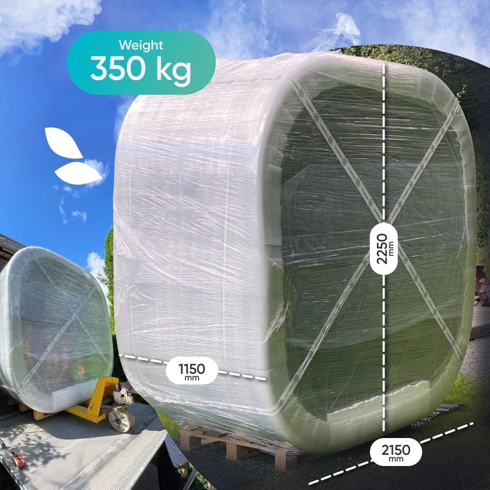 Premium Filteranlage Whirlpool mit integriertem Holzofen | 24 Hydrodüsen | Für 4–6 Personen | AISI 316