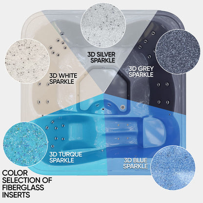 Premium Whirlpool mit Holzofen – 34 Hydro-Jets, Liegeposition | Für 6 Personen