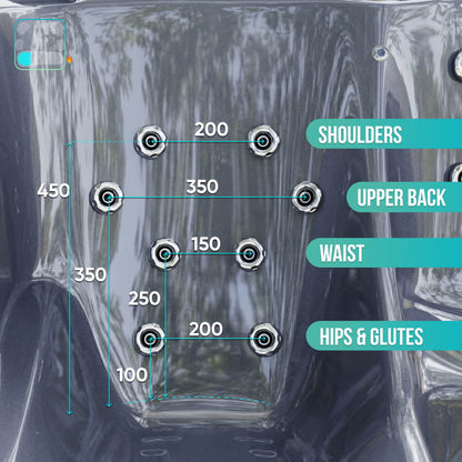 Premium Whirlpool mit Holzofen – 34 Hydro-Jets, Liegeposition | Für 6 Personen
