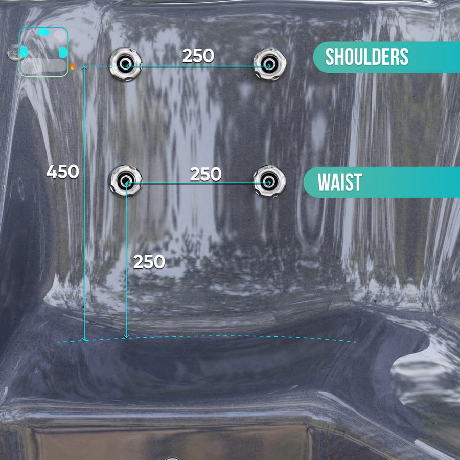 Premium Whirlpool mit Holzofen – 34 Hydro-Jets, Liegeposition | Für 6 Personen