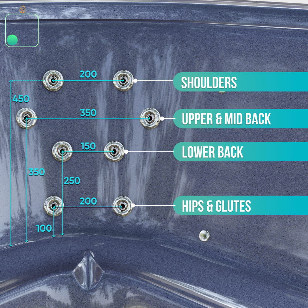 Premium Wood-Fired Hot Tub with  28 Hydro-Jets, stove Horizon | For 4-8 Person