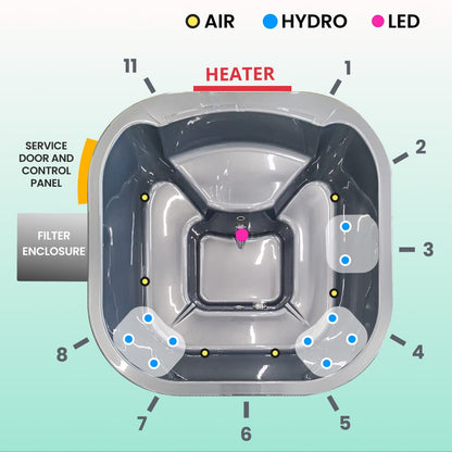 Super Offer Premium Square Wood Fired Hot Tub with Sand Filter