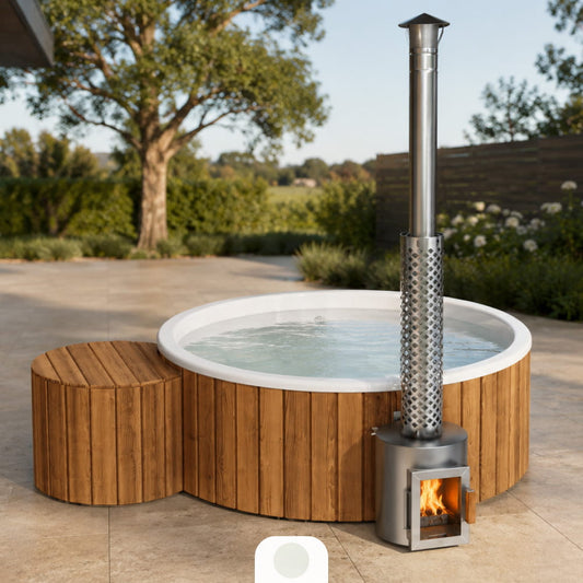Hot Tub mit flachem Boden, 12 Hydrodüsen und Mini-LEDs für 4–6 Personen