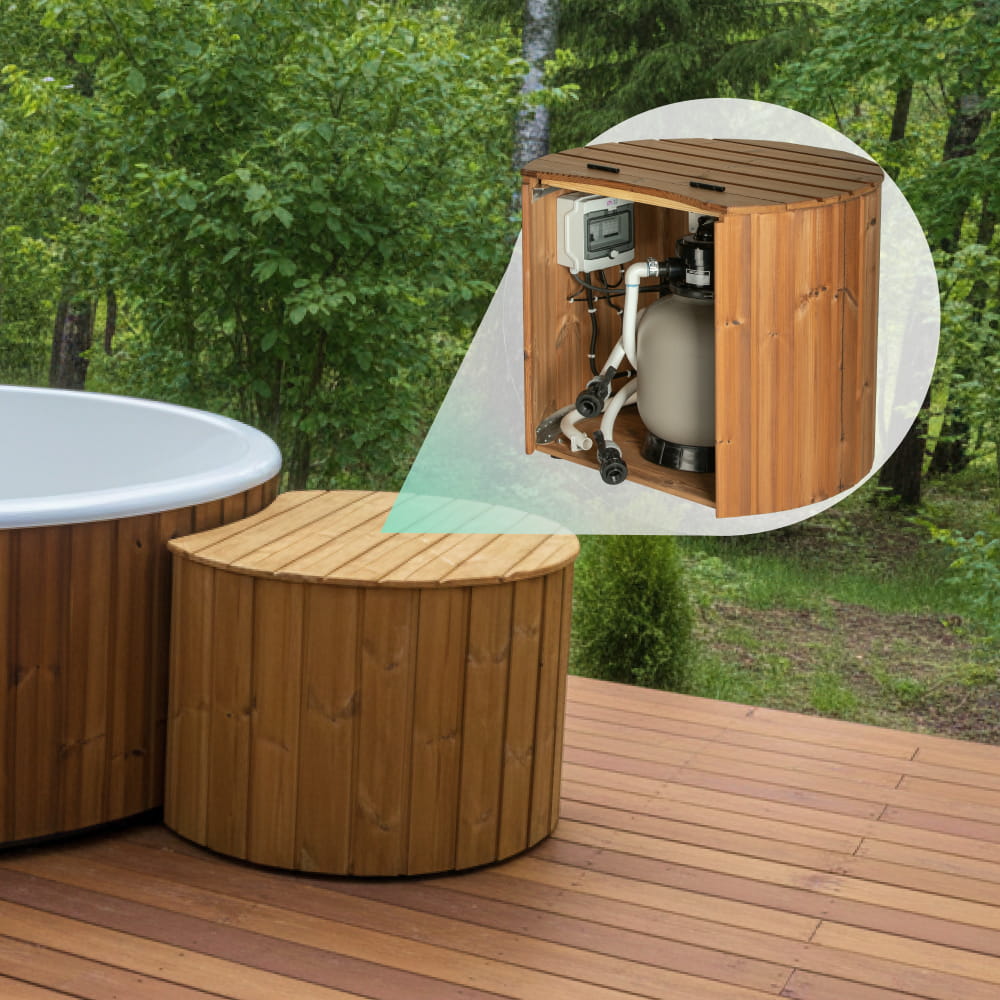Ebeno Hot Tub Badefass für 3–4 Personen | flacher Hot Tub, nur 72 cm, konfigurierbar