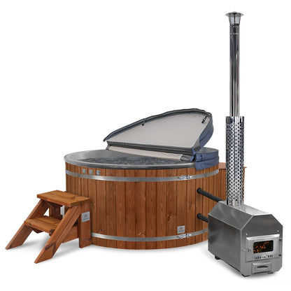 Super Offer Premium Wood Fired Hot Tub with Sand Filter | External Heater