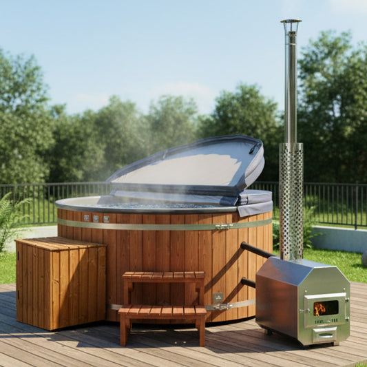 Premium Filteranlage für Hot Tub mit externem AISI 316 Edelstahl-Ofen | 24 Hydrodüsen | Für 4–8 Personen