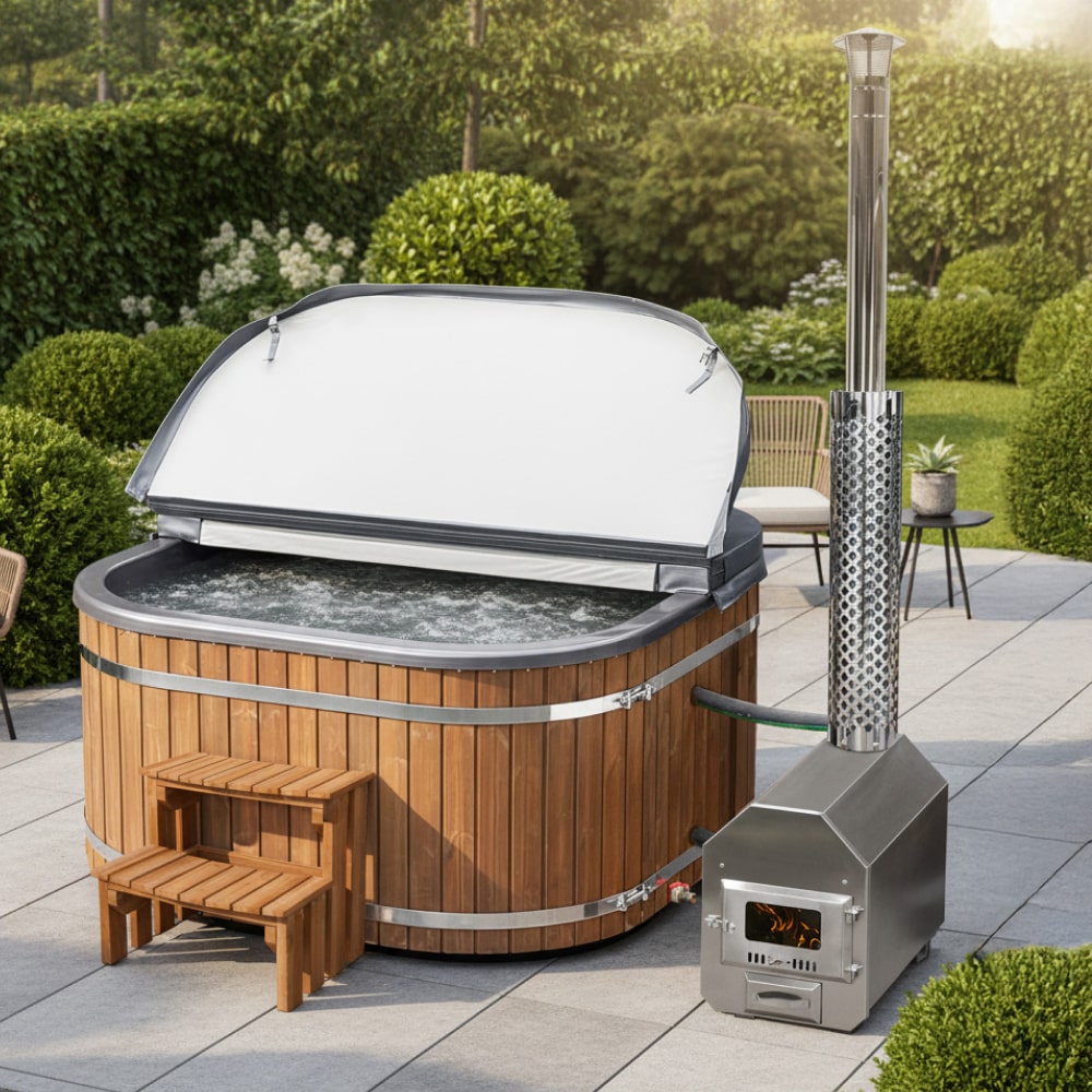Premium Eckiger Hot Tub mit Premium Filteranlage | Beliebte Wahl | Metallisch grau 6-8 | Externer AISI 316
