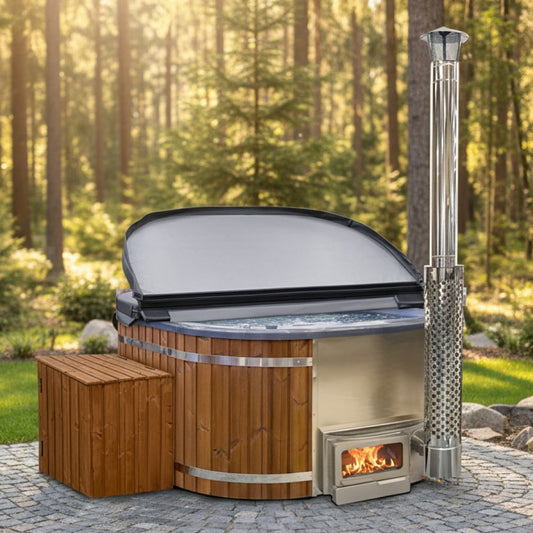 Whirlpool Outdoor Winterfest mit Horizon™ Holzofen | 24 Hydrodüsen | Für 4–8 Personen | AISI 316