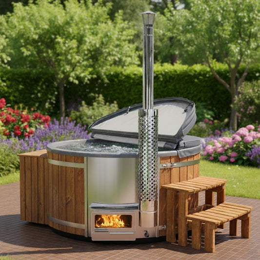 Hot Tub mit Horizon™ Holzofen | Filteranlage mit Sandfilter & UV-C Lampe | 16 Hydrodüsen | Für 4–8 Personen