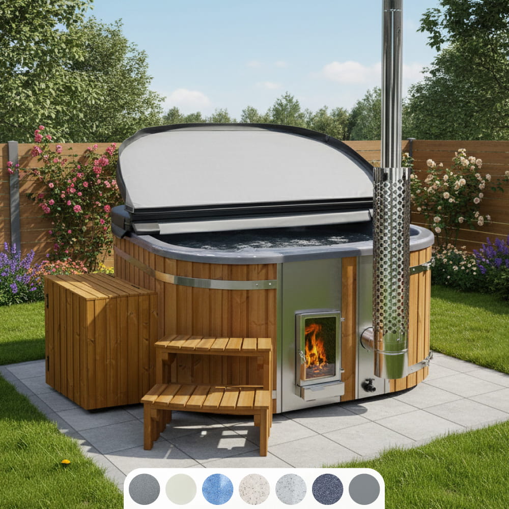 Whirlpool mit Verta™ Holzofen | Premium-Filteranlage | 24 Hydro-Jets  | Für 4–6 Personen