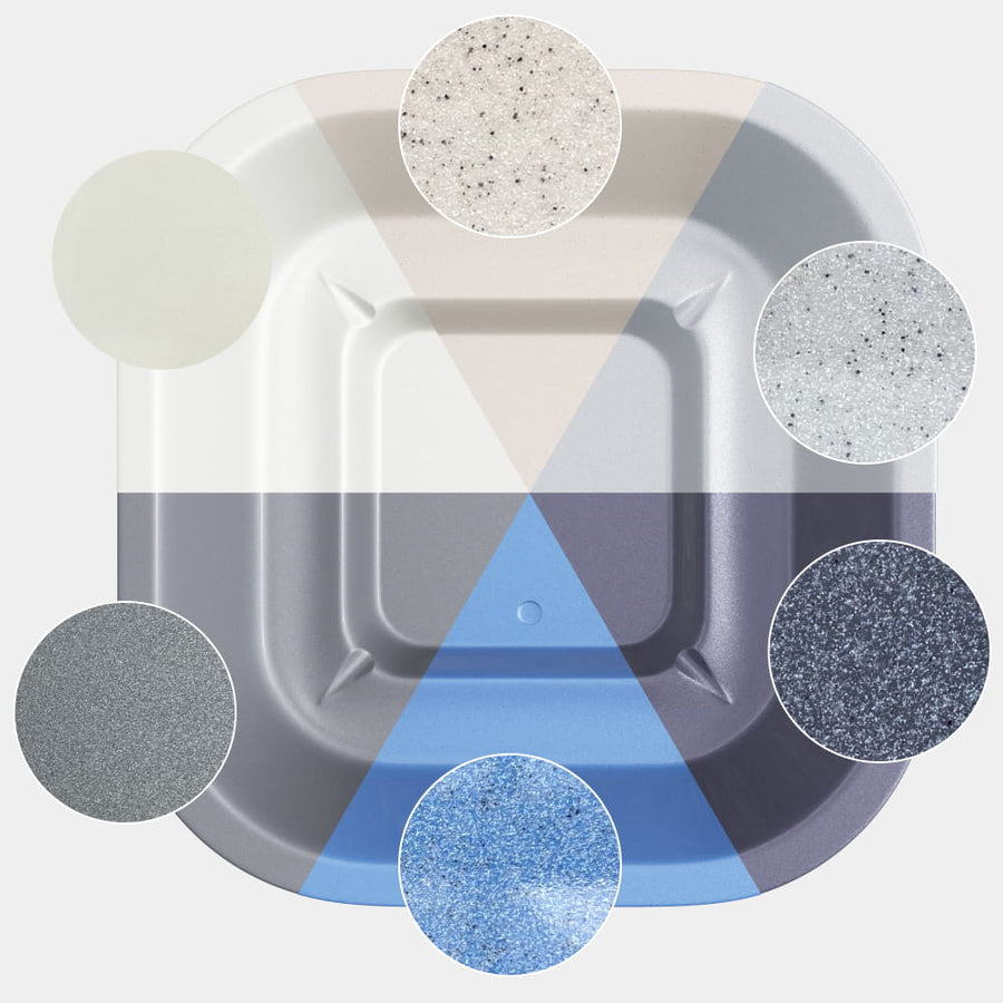 Farboptionen für den quadratischen Hot Tub mit Fiberglas-Innenwanne