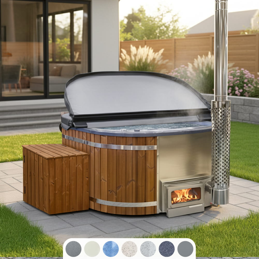 Whirlpool mit integriertem Horizon™ Holzofen | 28 Hydro-Jets | Premium-Filteranlage | Für 4–8 Personen