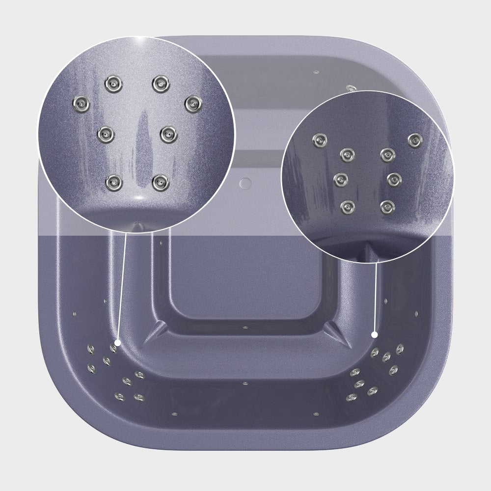 Whirlpool mit Holzofen – 28 Hydro-Jets, Innenofen Horizon | Für 4-8 Personen 