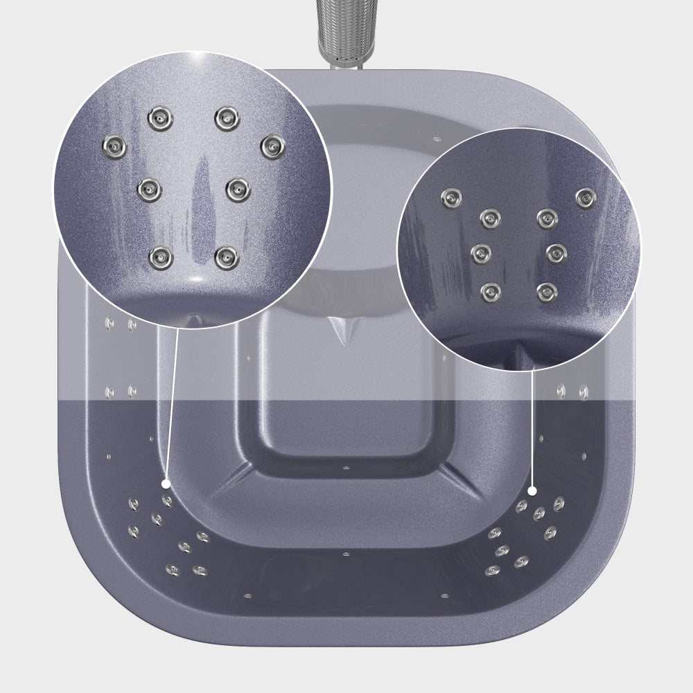 Whirlpool mit Holzofen – 24 Hydro-Jets, Relax Sitz | Für 4–6 Personen