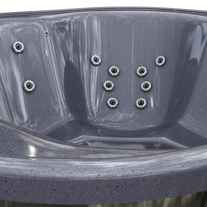 Premium Whirlpool mit Holzofen – 34 Hydro-Jets, Liegeposition | Für 6 Personen
