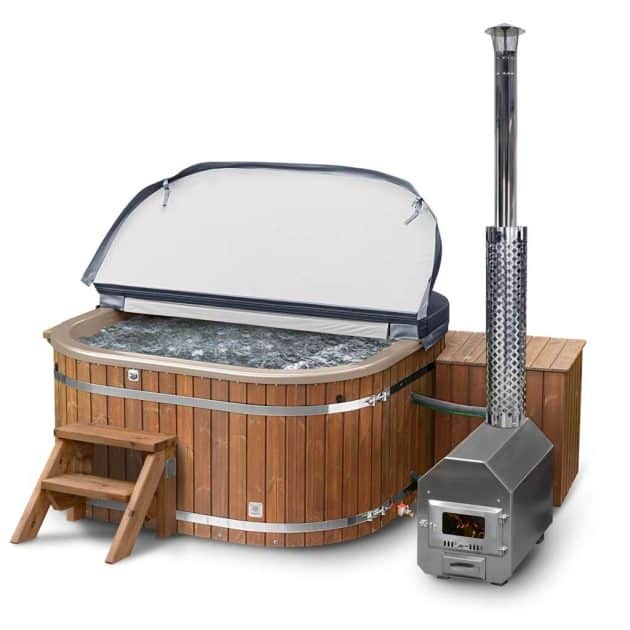 Hot Tub von Gardenvity mit externem Ofen für 8 Personen und einer Acrylverkleidung