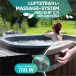 Luftmassagesystem mit bis zu 20 Jets, 700 W stark