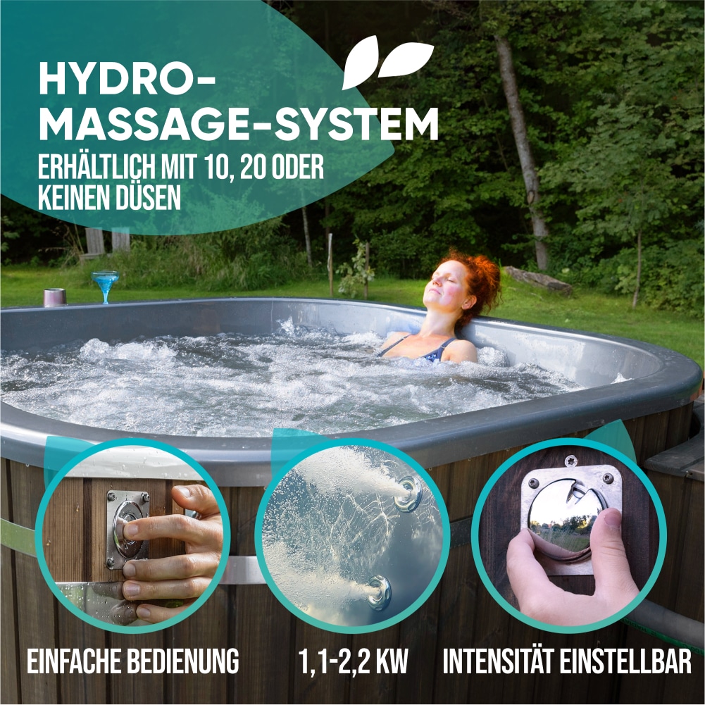 Quadratischer holzbefeuerter Badezuber mit Hydro Massage System