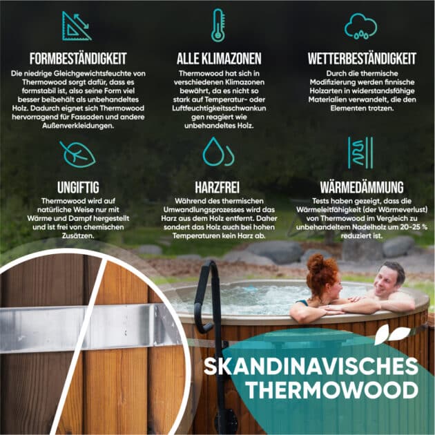 Vorteile des Runder-Badezubers aus skandinavischem Thermowood